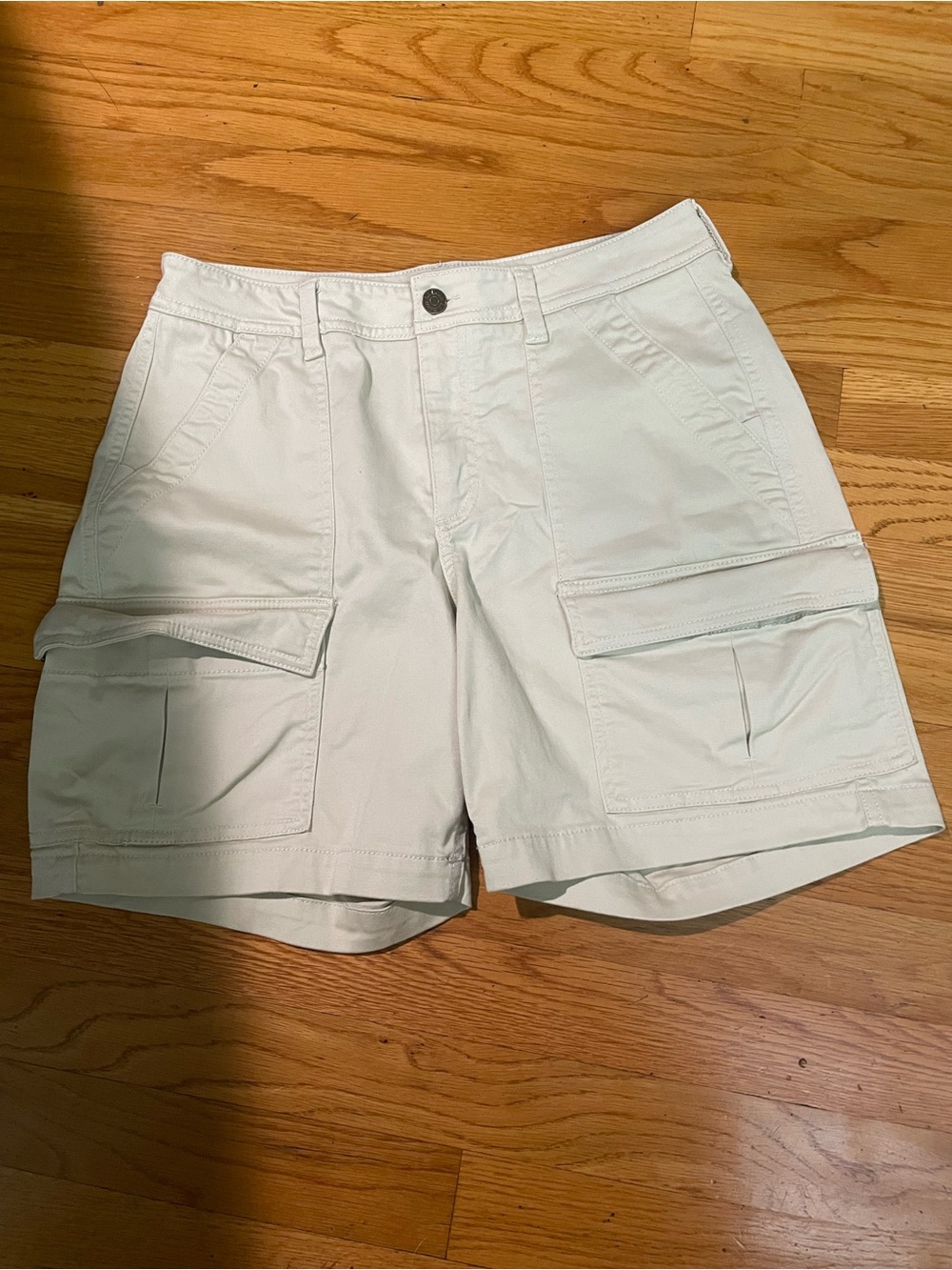 L.L. Bean Cream Cargo Bermuda Shorts